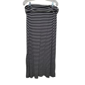 J. Crew Black and White Stripe Maxi Skirt L